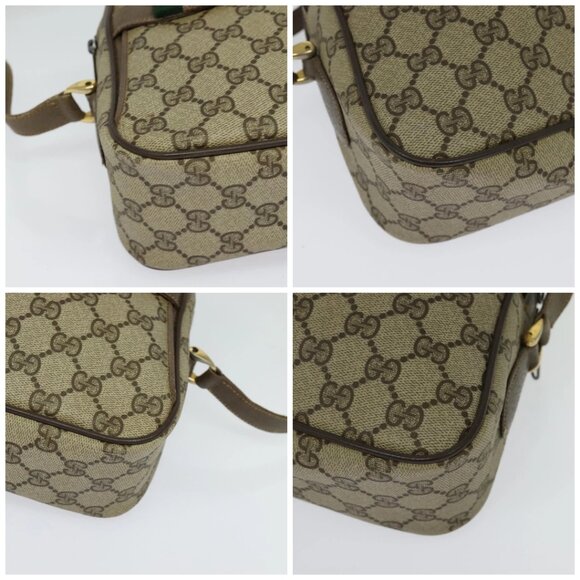 GUCCI GG Supreme Web Sherry Line Shoulder Bag PVC Beige 904 02 049 Auth yk18789 - Picture 15 of 16